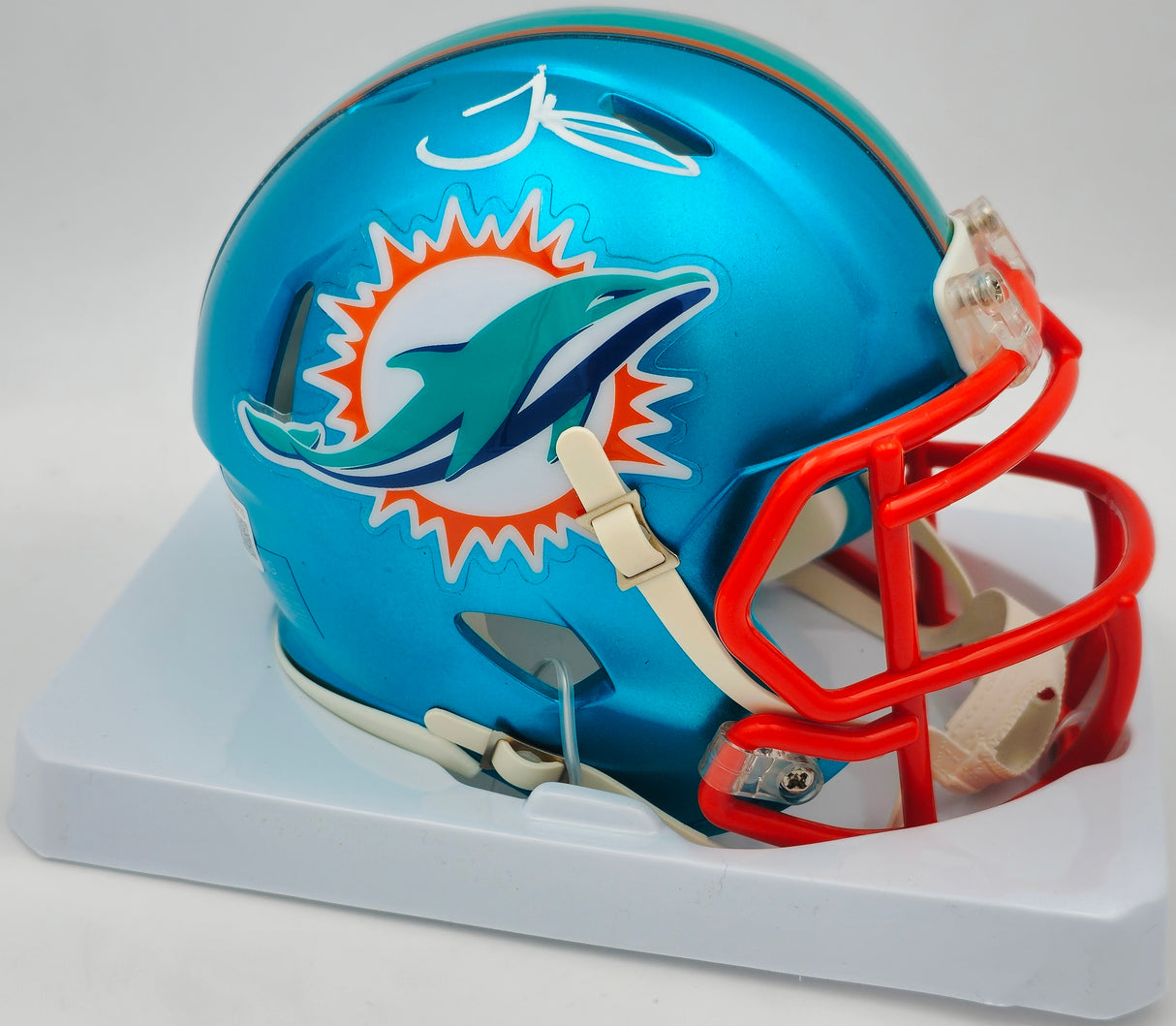 Tyreek Hill Autographed Miami Dolphins Flash Teal Speed Mini Helmet Beckett BAS Witness #WU95770