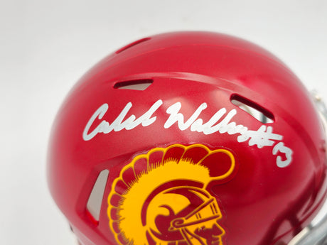 Caleb Williams Autographed USC Trojans Maroon Red Mini Helmet Fanatics Holo #XD21631730