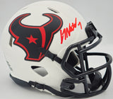 CJ C.J. Stroud Autographed Houston Texans Lunar Eclipse White Speed Mini Helmet Fanatics Holo #XP13986305