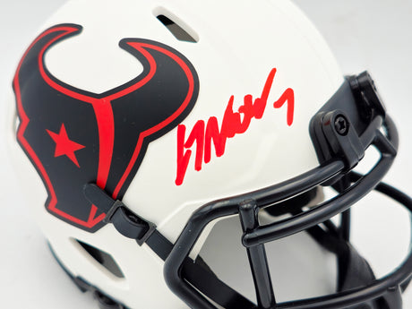 CJ C.J. Stroud Autographed Houston Texans Lunar Eclipse White Speed Mini Helmet Fanatics Holo #XP13986305