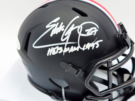 Eddie George Autographed Ohio State Buckeyes Eclipse Black Speed Mini Helmet "Heisman 1995" Beckett BAS Witness #WH65299