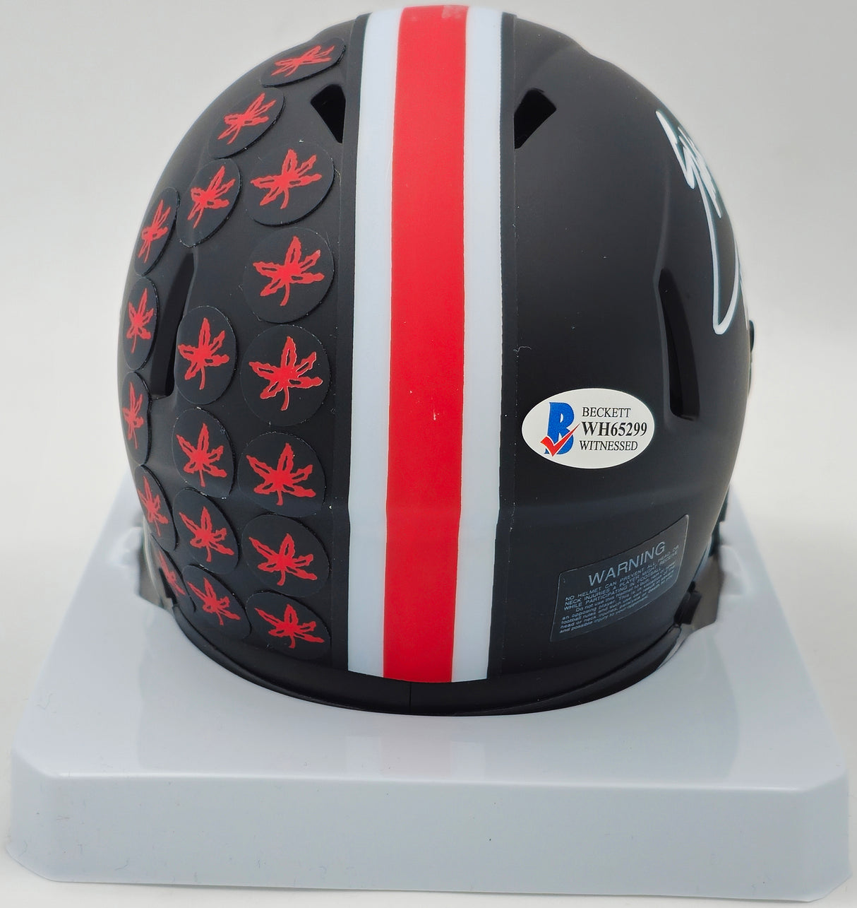 Eddie George Autographed Ohio State Buckeyes Eclipse Black Speed Mini Helmet "Heisman 1995" Beckett BAS Witness #WH65299