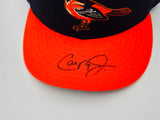 Cal Ripken Jr. Autographed Black & Orange New Era Authentic Collection Baseball Hat Baltimore Orioles With Display Case Fleer Holo #1693763