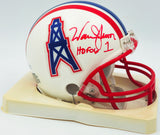 Warren Moon Autographed Houston Oilers White Mini Helmet JSA #M27637