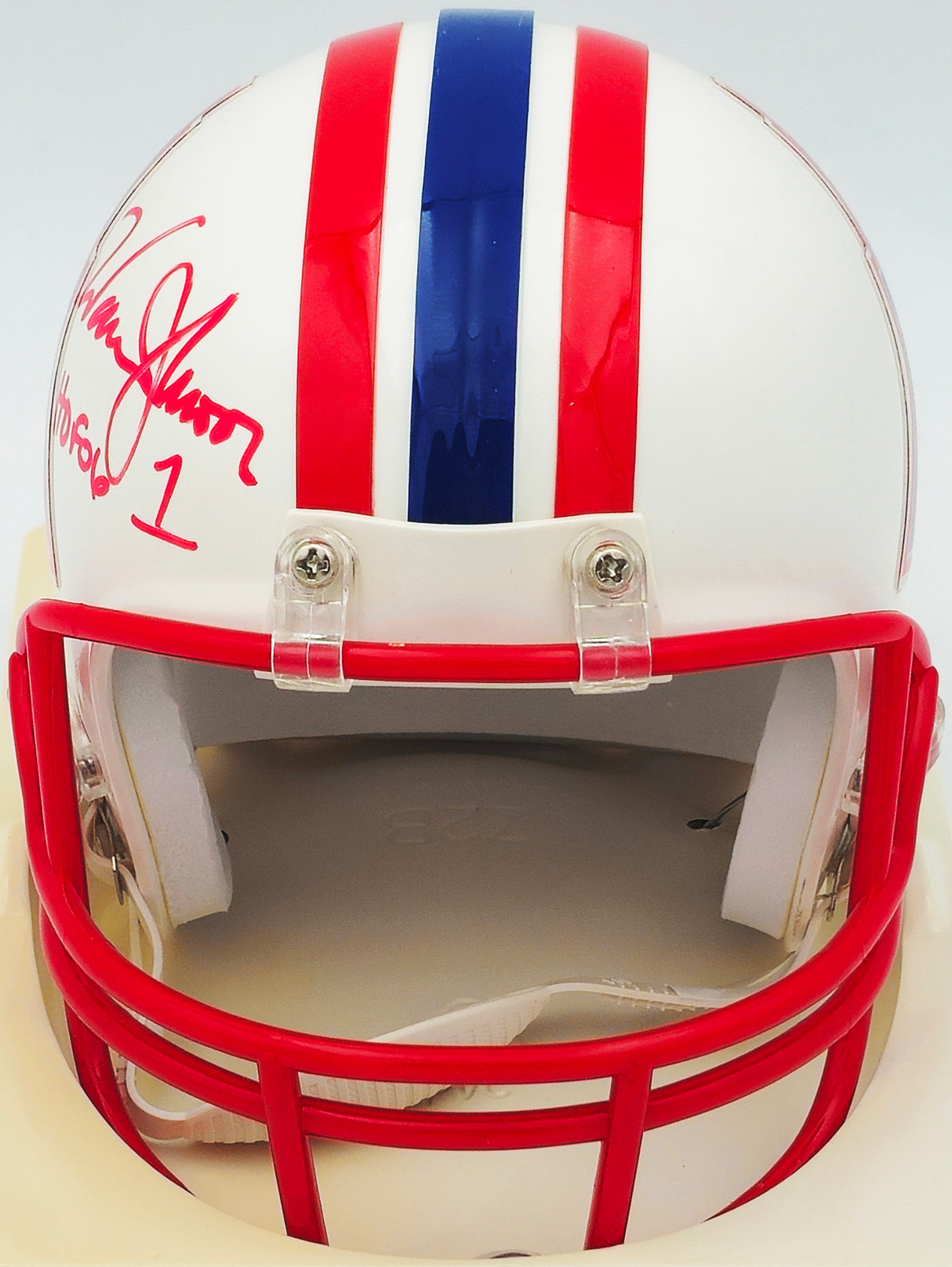 Warren Moon Autographed Houston Oilers White Mini Helmet JSA #M27637