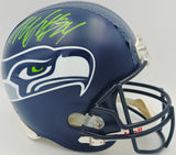 Marshawn Lynch Autographed Seattle Seahawks Blue Full Size Speed Replica Helmet ML Holo #10141