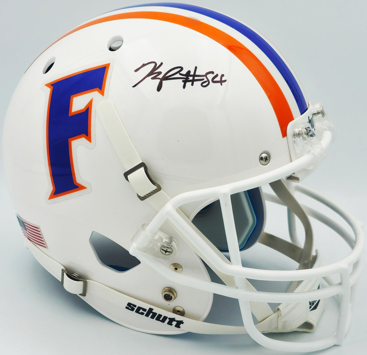 Kyle Pitts Autographed Florida Gators White Full Size Schutt Replica Helmet Beckett BAS Witness #WG00989