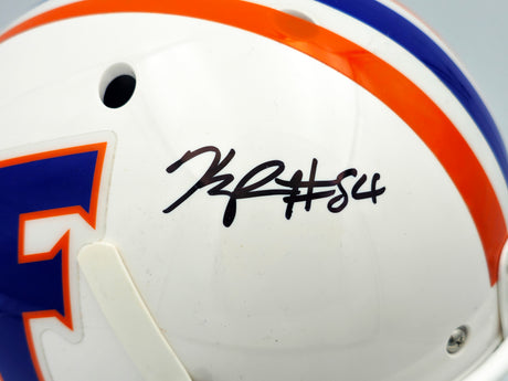 Kyle Pitts Autographed Florida Gators White Full Size Schutt Replica Helmet Beckett BAS Witness #WG00989