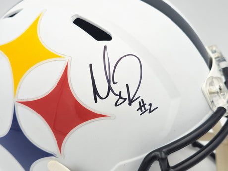 Mason Rudolph Autographed Pittsburgh Steelers Lunar Eclipse White Full Size Speed Replica Helmet SS Holo #A322937