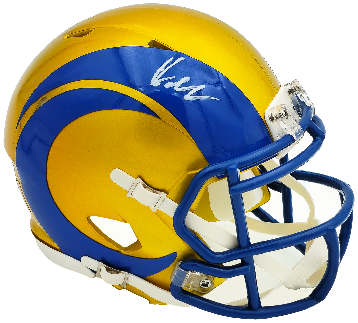 Kyren Williams Autographed Los Angeles Rams Flash Yellow Speed Mini Helmet Beckett BAS Witness Stock #224821