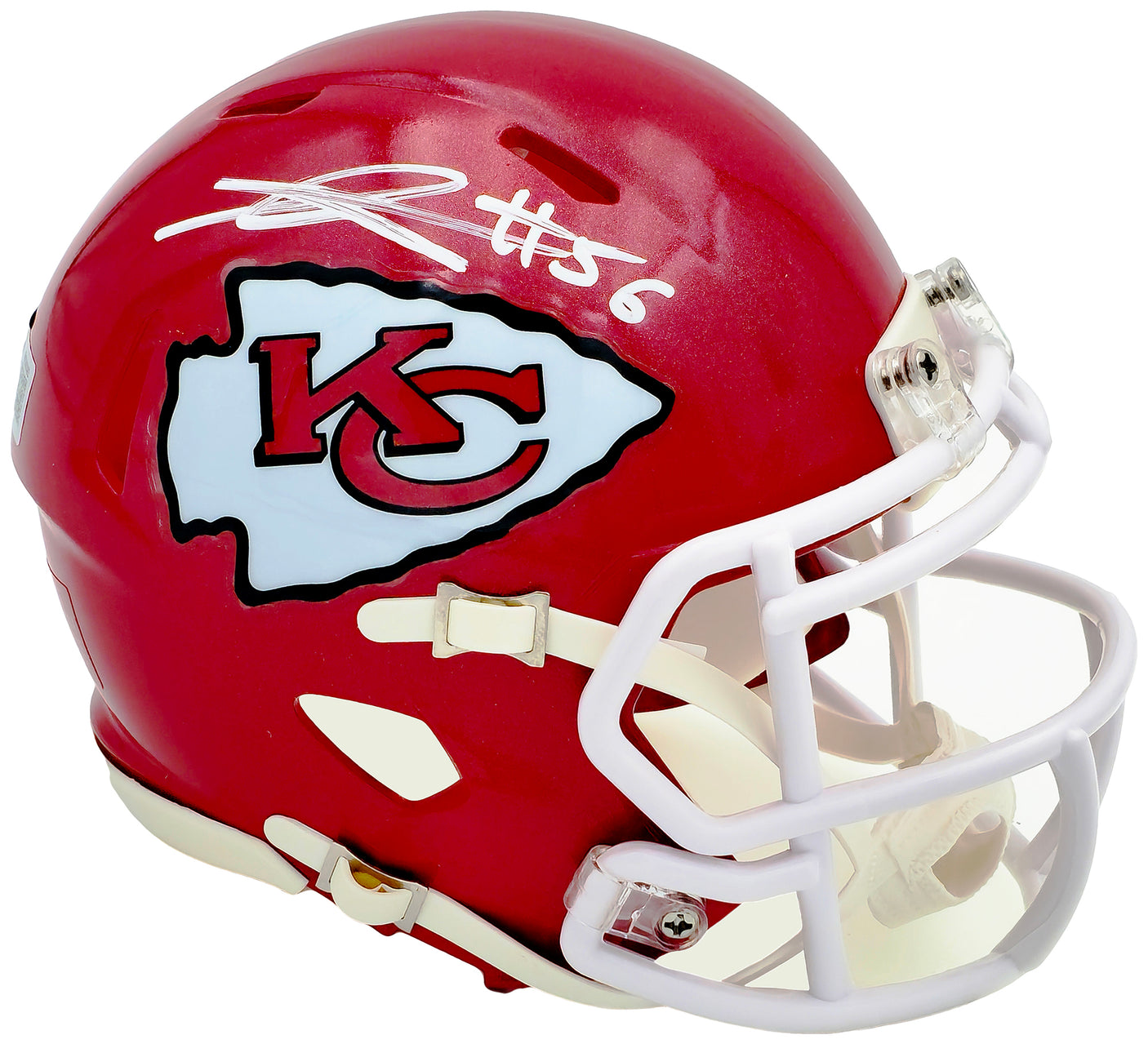 George Karlaftis Autographed Kansas City Chiefs Red Speed Mini Helmet Beckett BAS Witness Stock #224843