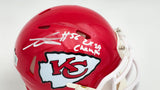 George Karlaftis Autographed Kansas City Chiefs Red Speed Mini Helmet "2x SB Champs" Beckett BAS Witness Stock #224840