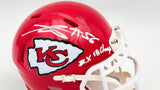 George Karlaftis Autographed Kansas City Chiefs Red Speed Mini Helmet "2x SB Champs" Beckett BAS Witness Stock #224841