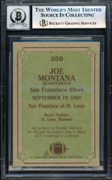 Joe Montana Autographed 1984 Topps Card #359 San Francisco 49ers Auto Grade Gem Mint 10 Beckett BAS Stock #238906