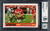 Joe Montana Autographed 1989 Topps Card #6 San Francisco 49ers Auto Grade Gem Mint 10 Beckett BAS Stock #238909