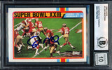 Joe Montana Autographed 1989 Topps Card #1 San Francisco 49ers Auto Grade Gem Mint 10 Beckett BAS Stock #238910