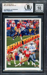 Joe Montana Autographed 1991 Upper Deck Card #35 San Francisco 49ers Auto Grade Gem Mint 10 Beckett BAS Stock #238912