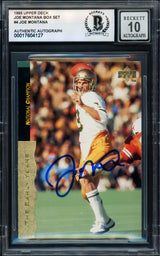 Joe Montana Autographed 1995 Upper Deck Card #4 San Francisco 49ers Auto Grade Gem Mint 10 Beckett BAS Stock #238914