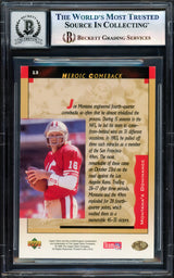 Joe Montana Autographed 1995 Upper Deck Card #13 San Francisco 49ers Auto Grade Gem Mint 10 Beckett BAS Stock #238915