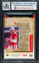 Joe Montana Autographed 1995 Upper Deck Card #21 San Francisco 49ers Auto Grade Gem Mint 10 Beckett BAS Stock #238918