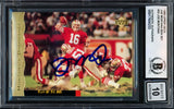 Joe Montana Autographed 1995 Upper Deck Card #22 San Francisco 49ers Auto Grade Gem Mint 10 Beckett BAS Stock #238919