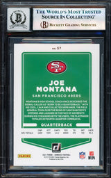 Joe Montana Autographed 2021 Donruss Card #57B San Francisco 49ers Auto Grade Gem Mint 10 Beckett BAS Stock #238921