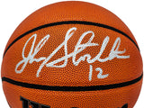 John Stockton Autographed Authentic Series Indoor/Outdoor IO Basketball Utah Jazz Beckett BAS Witness Stock #224367