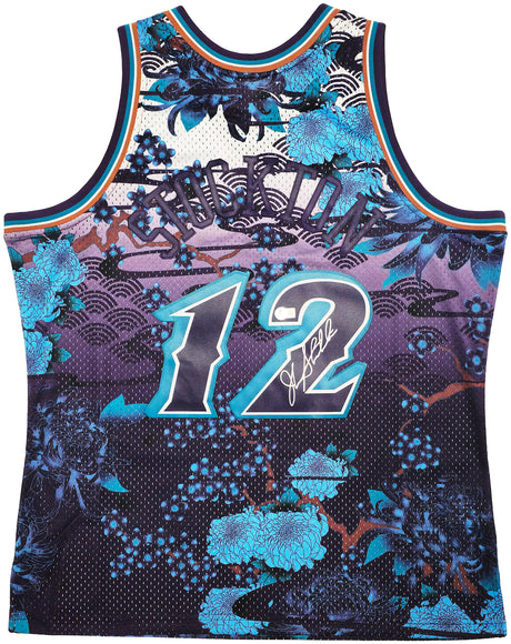 Utah Jazz John Stockton Autographed Purple Authentic Mitchell & Ness 1996-97 Hardwood Classic Swingman Asian Heritage 5.0 Jersey Size XL Beckett BAS Witness Stock #224344