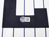 New York Yankees Juan Soto Autographed White Pinstripes Nike Jersey Size L Beckett BAS QR Stock #226401