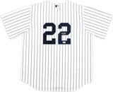 New York Yankees Juan Soto Autographed White Pinstripes Nike Jersey Size XL Beckett BAS QR Stock #226402