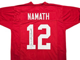 Alabama Crimson Tide Joe Willie Namath Autographed Crimson Jersey Full Name Beckett BAS Witness Stock #212601