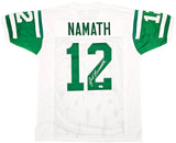 New York Jets Joe Namath Autographed White Jersey Beckett BAS Witness Stock #212599