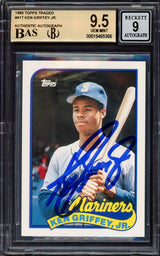 Ken Griffey Jr. Autographed 1989 Topps Traded Rookie Card #41T Seattle Mariners BGS 9.5 Auto Grade Mint 9 Beckett BAS #15465368