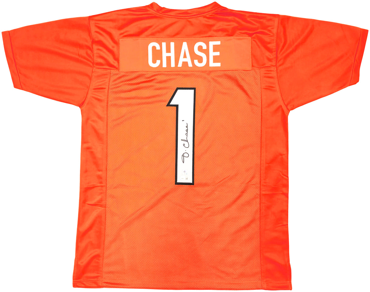 Cincinnati Bengals Ja'Marr Chase Autographed Orange Jersey Beckett BAS Witness Stock #226403