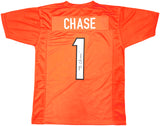 Cincinnati Bengals Ja'Marr Chase Autographed Orange Jersey Beckett BAS Witness Stock #226403