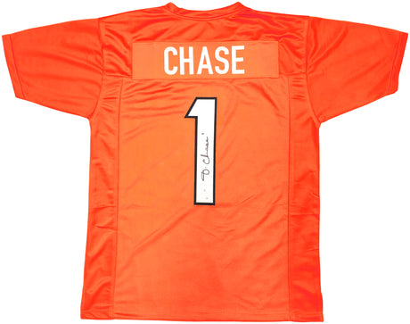 Cincinnati Bengals Ja'Marr Chase Autographed Orange Jersey Beckett BAS Witness Stock #226403