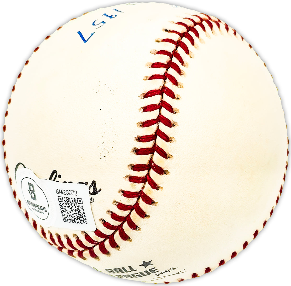 Fred Kipp Autographed Official NL Baseball Brooklyn Dodgers "1957" Beckett BAS QR #BM25073