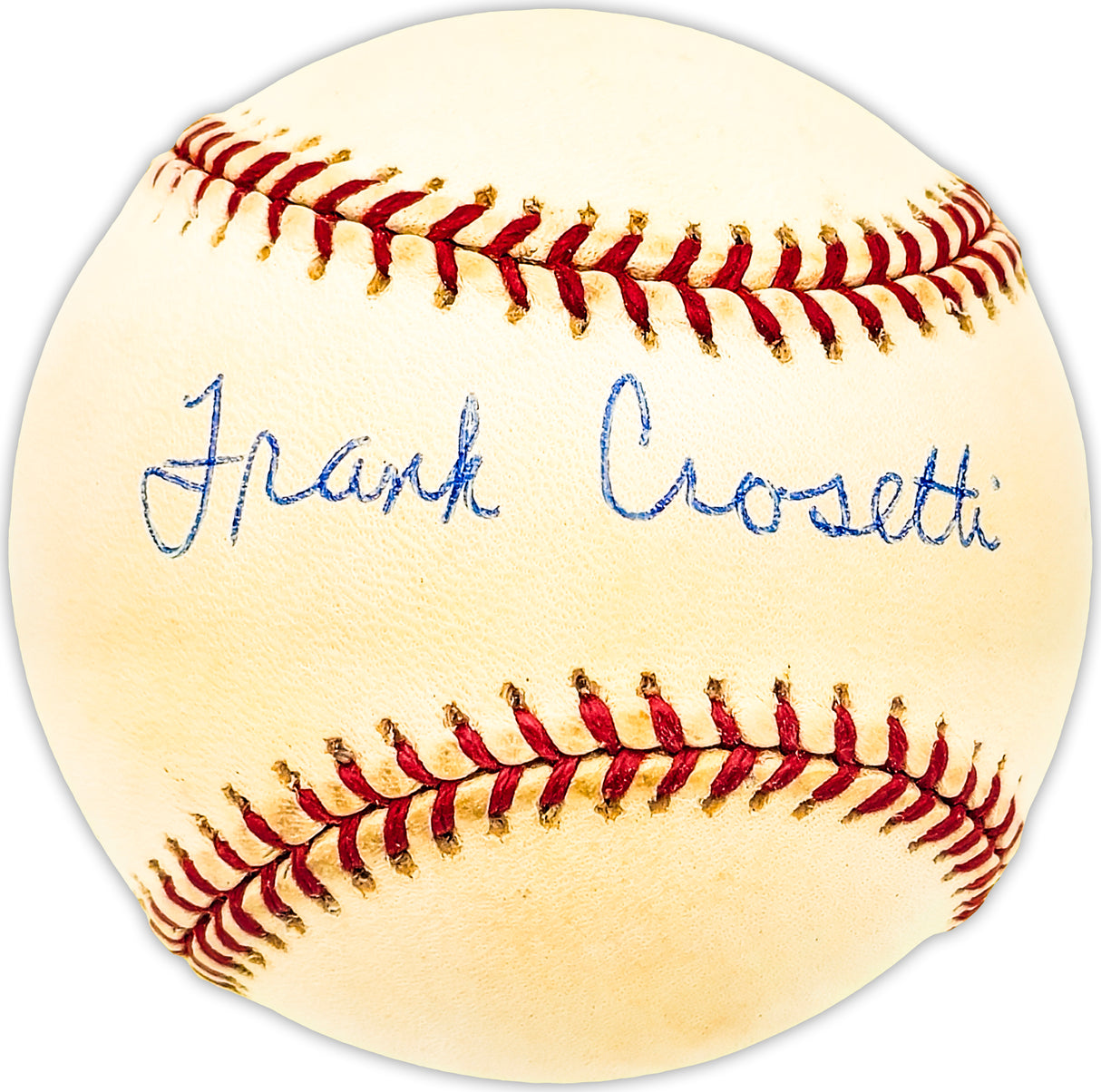 Frank Crosetti Autographed Official AL Baseball New York Yankees Beckett BAS QR #BM25179