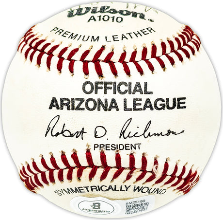 Albert Belle Autographed Official Wilson Baseball Cleveland Indians, Baltimore Orioles Beckett BAS QR #BM25180