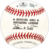 George Cisar Autographed Official NL Baseball Brooklyn Dodgers "1937" Beckett BAS QR #BM25181