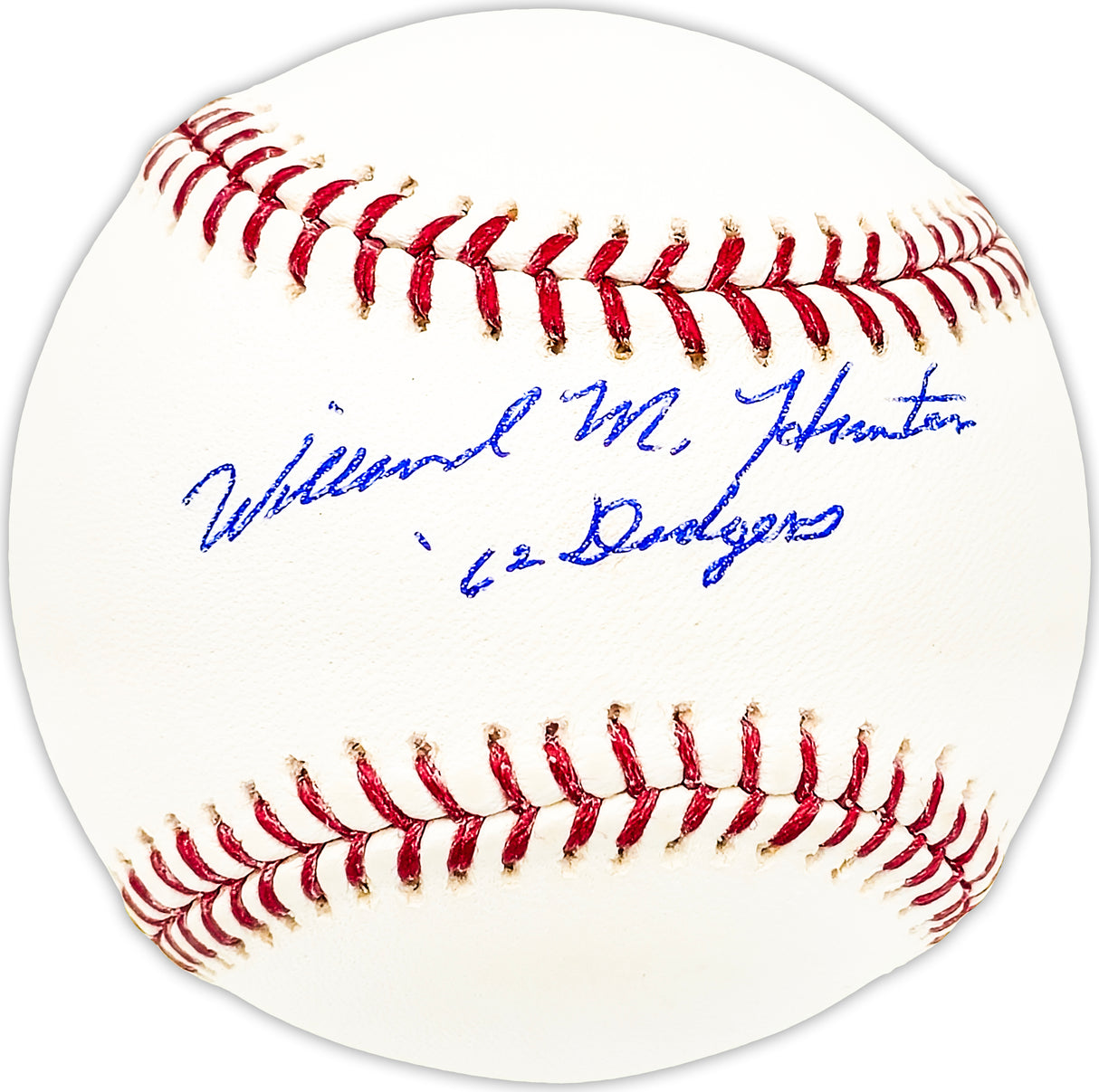 Willard Hunter Autographed Official MLB Baseball Los Angeles Dodgers "62 Dodgers" Beckett BAS QR #BM25212