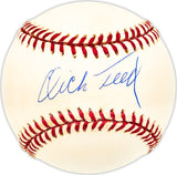 Dick Teed Autographed Official NL Baseball Brooklyn Dodgers Beckett BAS QR #BM25222