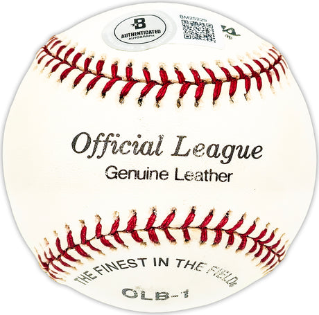 Al Luplow Autographed Official League Baseball New York Mets, Cleveland Indians Beckett BAS QR #BM25229