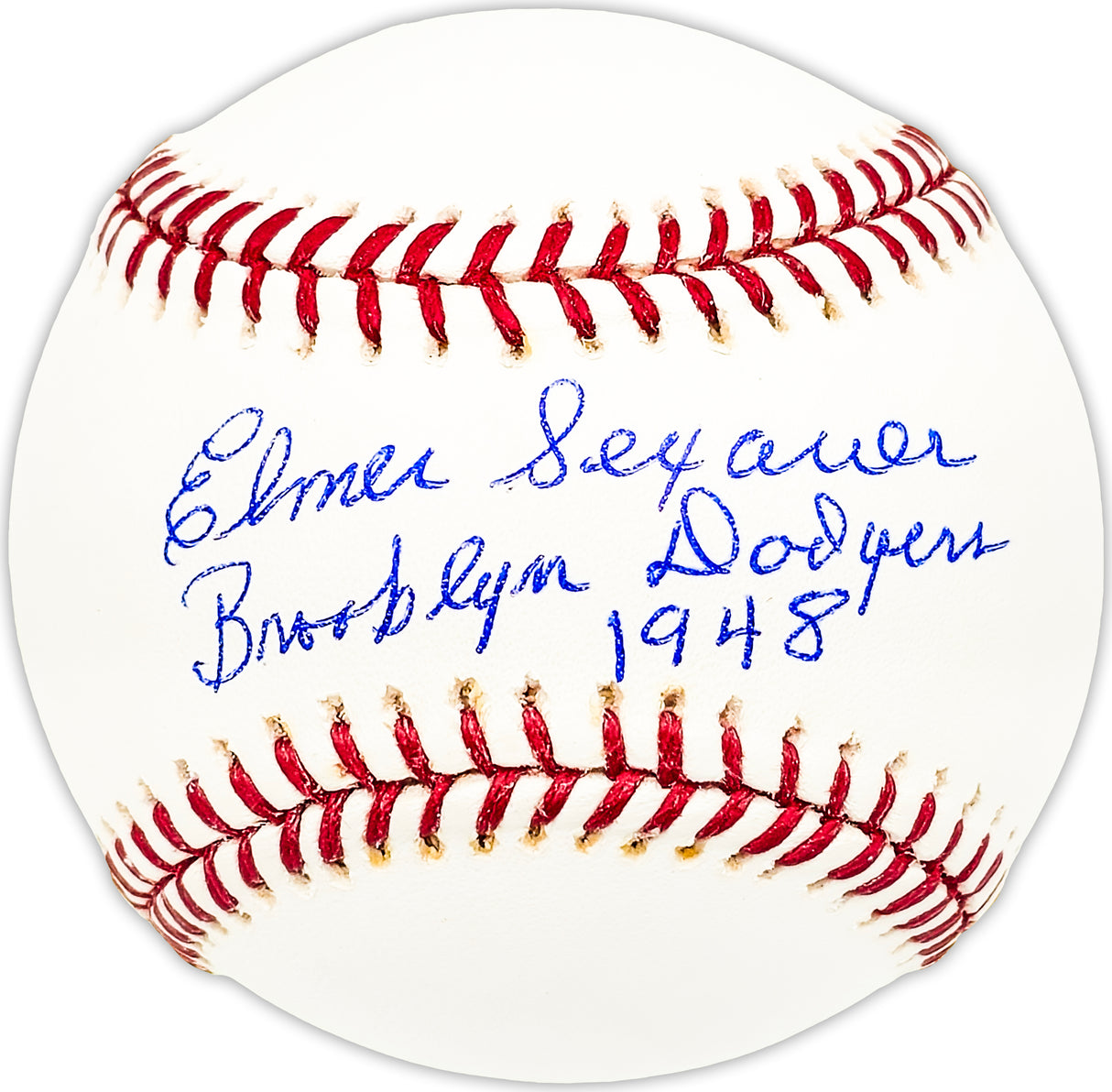 Elmer Sexauer Autographed Official MLB Baseball Brooklyn Dodgers "1948" Beckett BAS QR #BM25281