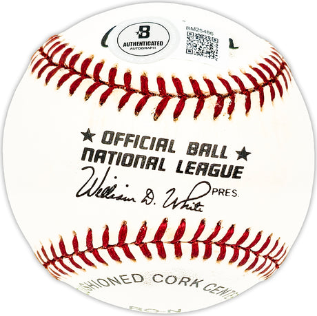 Tito Francona Autographed Official NL Baseball Cleveland Indians Beckett BAS QR #BM25486