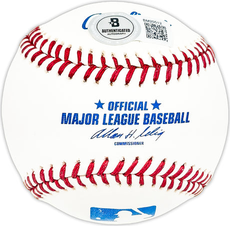 Fred Lasher Autographed Official MLB Baseball Detroit Tigers, Cleveland Indians Beckett BAS QR #BM25512