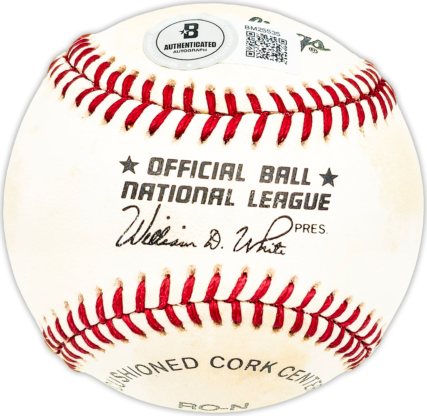 Al Hollingsworth Autographed Official NL Baseball Los Angeles Dodgers, Cincinnati Reds Beckett BAS QR #BM25535