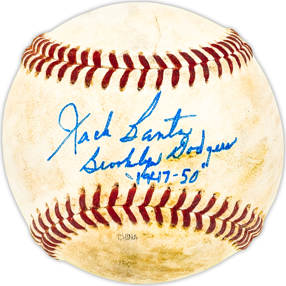 Jack Banta Autographed Official Professional Baseball Brooklyn Dodgers "1947-50" Beckett BAS QR #BM25546