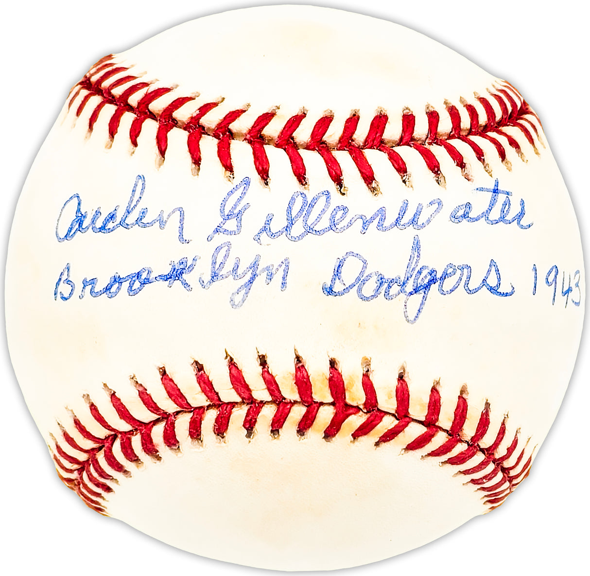 Carden Gillenwater Autographed Official NL Baseball Brooklyn Dodgers "1943" Beckett BAS QR #BM25577