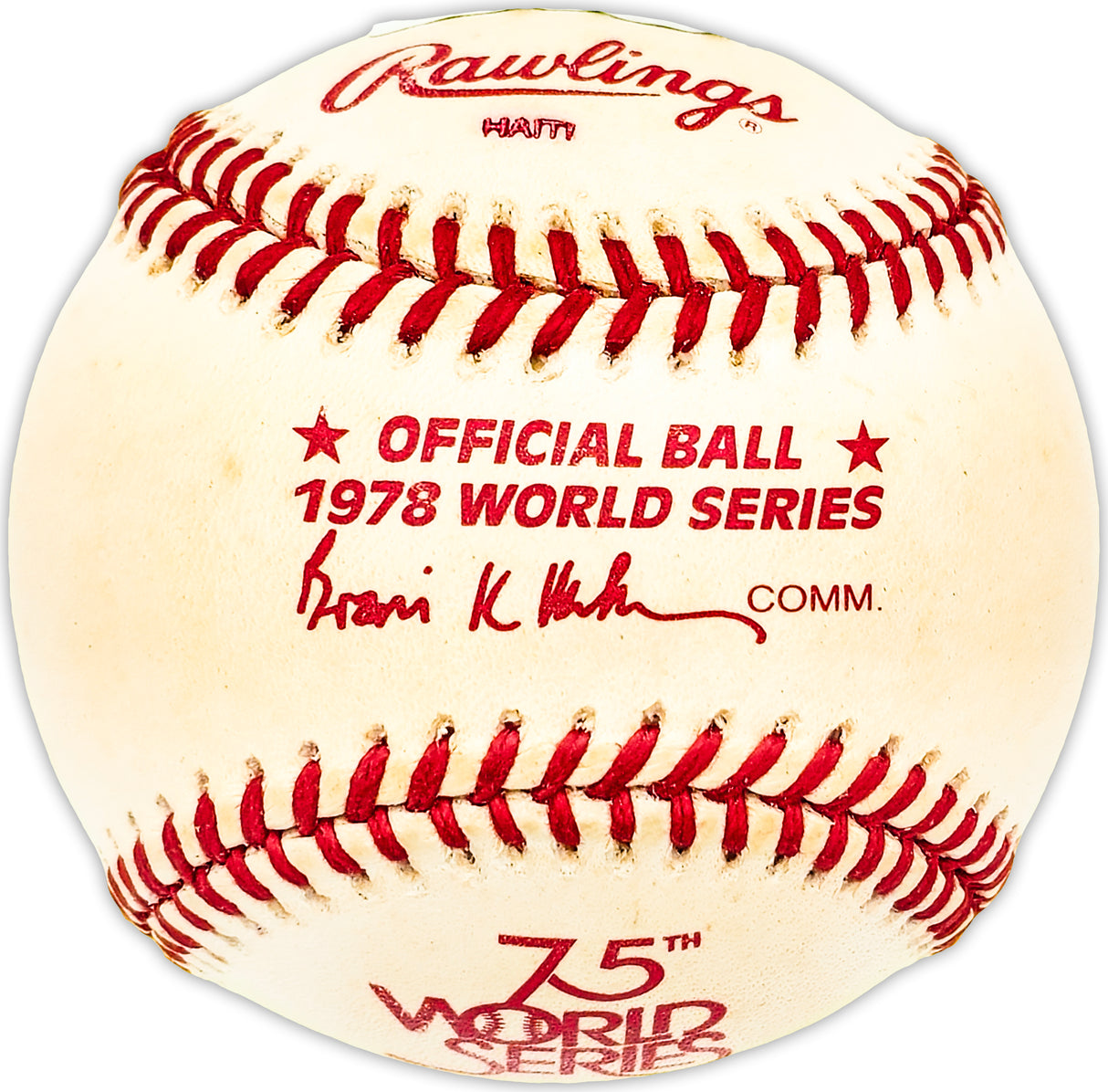 Gene Stick Michael Autographed Official 1978 World Series Logo MLB Baseball New York Yankees Beckett BAS QR #BM25600